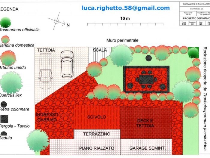 Archisio - Luca Righetto - Progetto Progettazione giardini Backyard su pi livelli