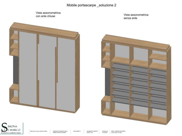 Archisio - Simona De Marco - Progetto Progetto per la realizzazione di mobile contenitore su misura