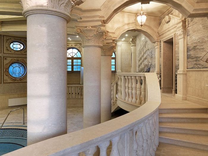 Archisio - Grassi Pietre - Progetto Ville private a mosca colonne balaustre e scale