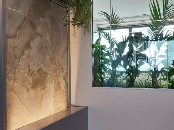 Archisio - Forme Dacqua - Progetto Parete dacqua da interni clinica dentale cappellin torino