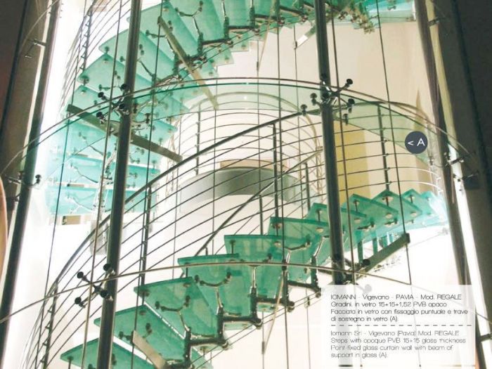 Archisio - Vetreria Artistica Tonazzi - Progetto Scale in vetro e acciaio