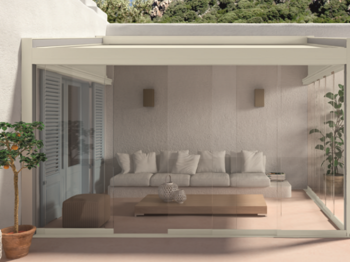 Archisio - Idea Tenda - Progetto Strutture autoportanti addossate pergolati