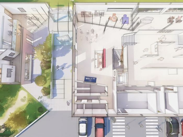 Archisio - Andrea Sorci Natural Living - Progetto Ipotesi progetto di ripristino di un capannone a borghetto flaminio rm per la sede museale della fondazione