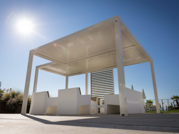 Archisio - Idea Tenda - Progetto Strutture autoportanti addossate pergolati