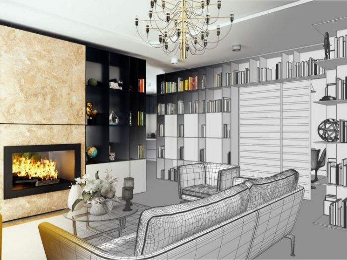 Archisio - Cad Service Di Ernesto Di Gregorio - Progetto Rendering e tour virtuale 3d ristrutturazione appartamento novi velia sa