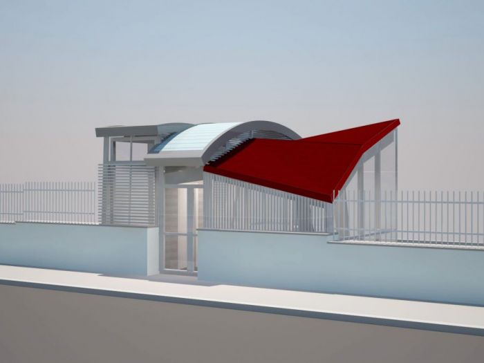 Archisio - Aldo Canepone - Progetto Nuovo padiglione di ingresso al piano strada di un edificio di abitazioni sul fronte mare