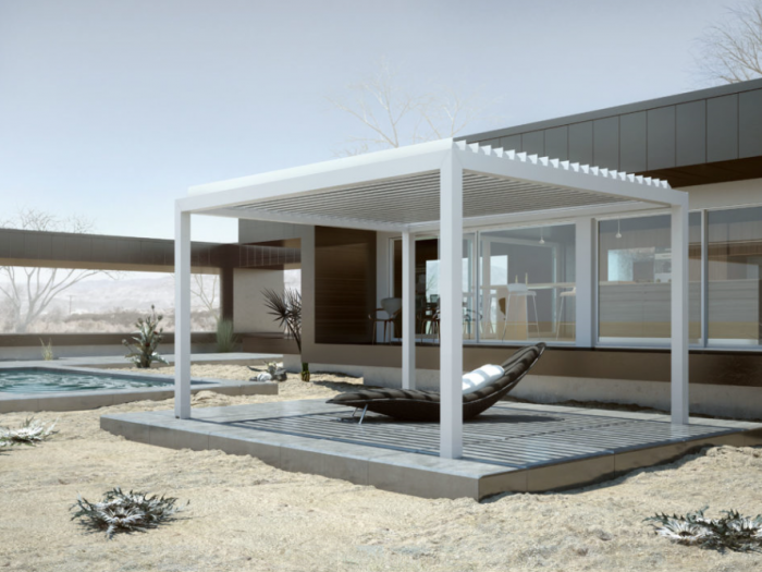 Archisio - Idea Tenda - Progetto Strutture autoportanti addossate pergolati