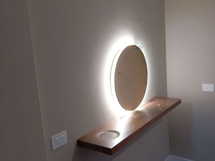 Archisio - Arte Del Legno 86 Snc - Progetto Mensola sospesa con specchio retroilluminato