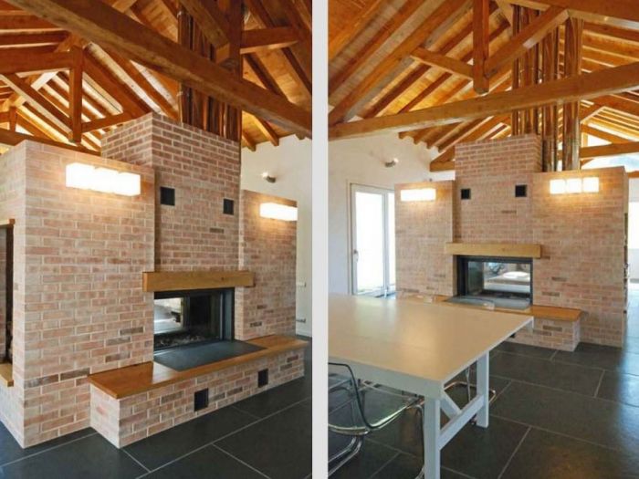 Archisio - Roberto Silvestri - Progetto Tetto in legno pietra e mattoni a vista