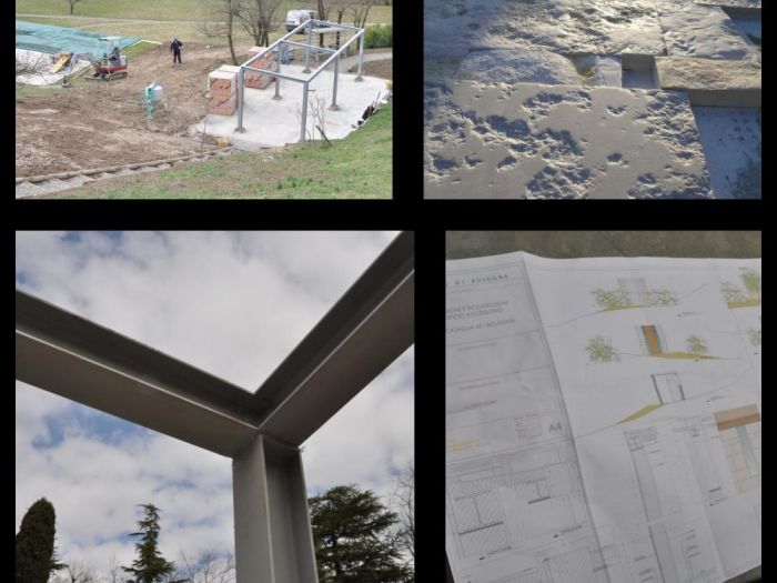 Archisio - Studio Lenzi Associati - Progetto Piscina e spogliatoio in pietra in collina