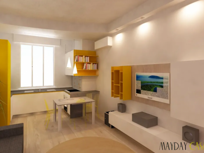 Archisio - Azzurra Lorenzetto - Progetto Due camere e un living in 70 mq