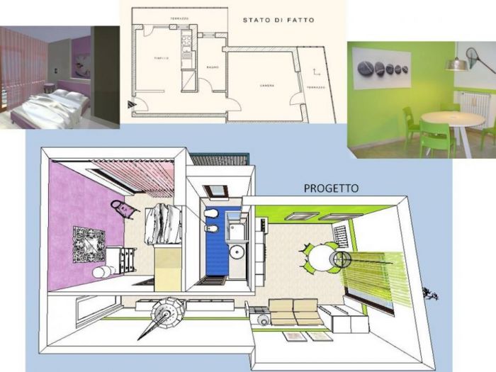 Archisio - Antonella Liguori Architetto - Progetto Casa di vacanze verde mela