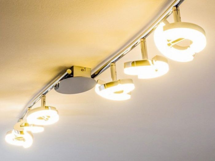 Archisio - Lampadario Design - Progetto Plafoniera led 6 faretti spot mobili da 6 w