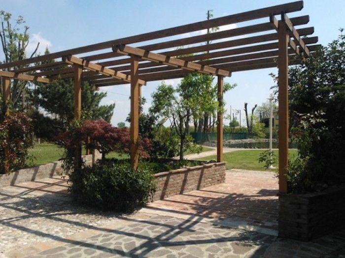 Archisio - Vz Strutture In Legno - Progetto Pergolato in legno di abete lamellare