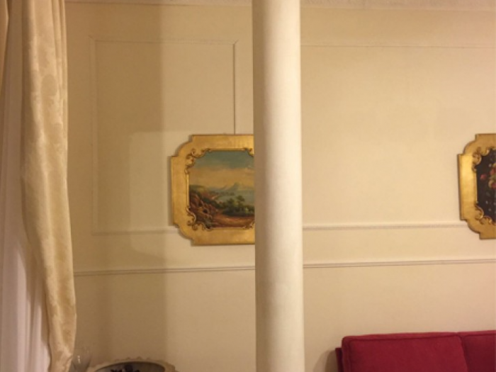 Archisio - Alberto Alderighi - Progetto Tinteggiatura con decorazioni a cornici e colonna in cartongesso