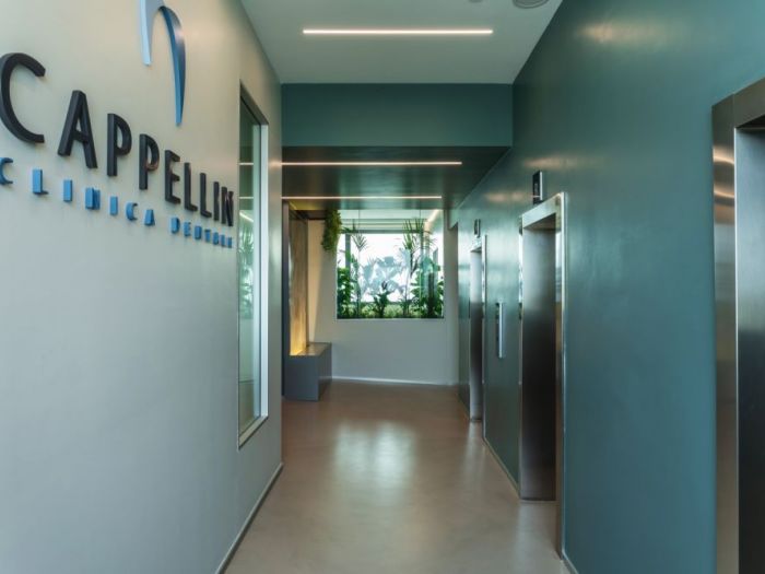 Archisio - Forme Dacqua - Progetto Parete dacqua da interni clinica dentale cappellin torino