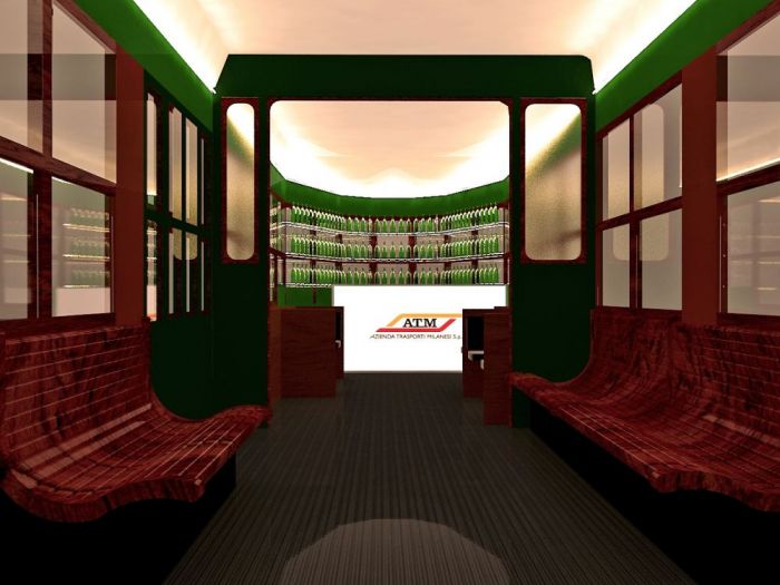 Archisio - Luxurysign - Progetto Tram tram serie di tram progettati per la realizzazione di negozi mobili versione a carrelli e bardiscoteche versione jumbo Atm milano