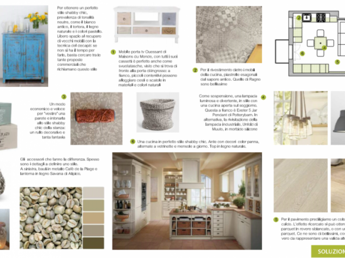 Archisio - Amodo - Progetto Cucina e soggiorno per una cuoca shabby chic