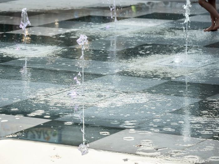 Archisio - Forme Dacqua - Progetto Fontana a pavimento - villaggio s Francesco caorle