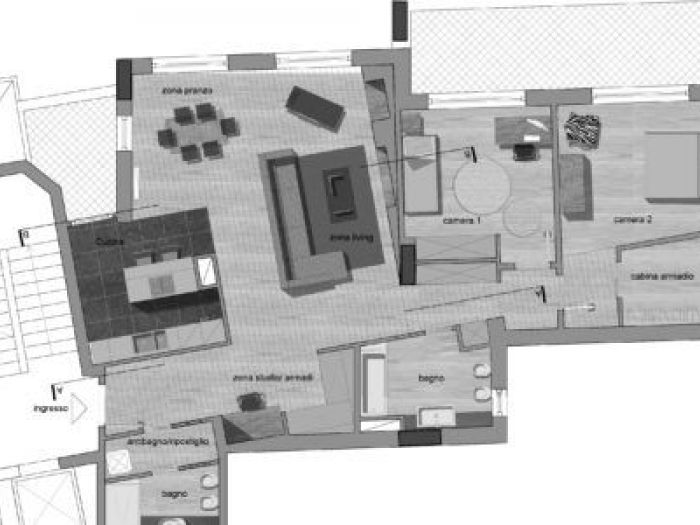 Archisio - Zero6studio - Progetto Appartamento roma 70