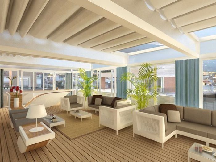 Archisio - Gilles Patrice Arch Todaro - Progetto Pergola di copertura attico hotel yachting palace di marina