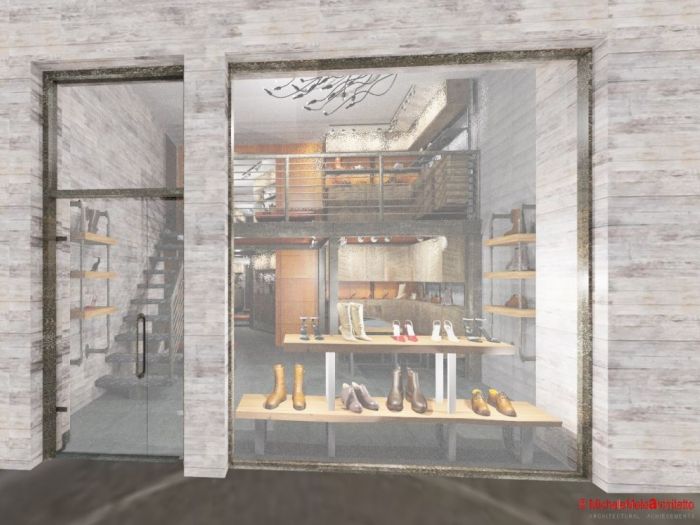 Archisio - Michele Mele - Progetto Negozio stile industrial-vintage