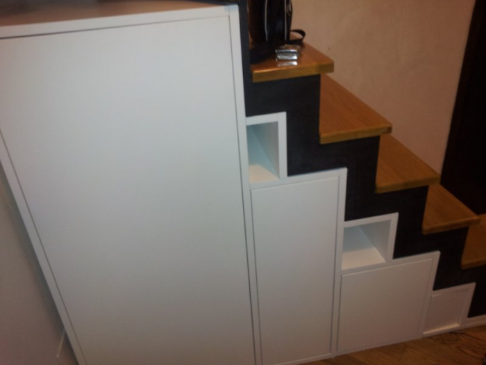 Archisio - Arte Del Legno 86 Snc - Progetto Armadio sottoscala in legno laccato bianco