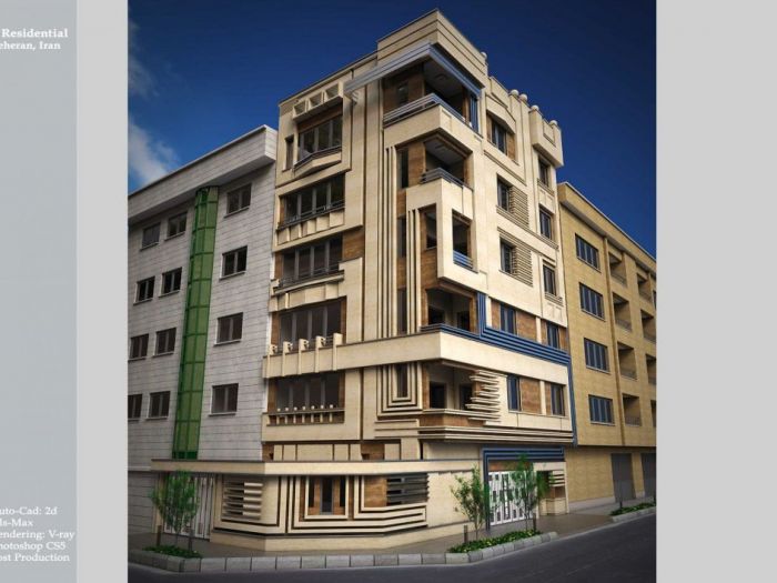 Archisio - Rosa Nozari - Progetto Residential building - exterior facade - 2d drawing 3d-modeling rendering v-ray