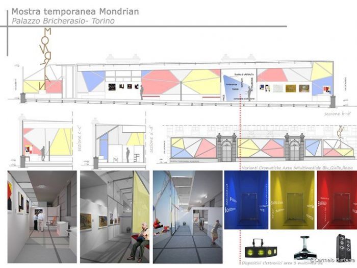 Archisio - Carmelo Barbera - Progetto Mostra temporanea mondrian