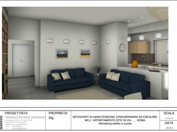 Archisio - Gianluca Ferranti - Progetto Soggiorno con cucina a vista