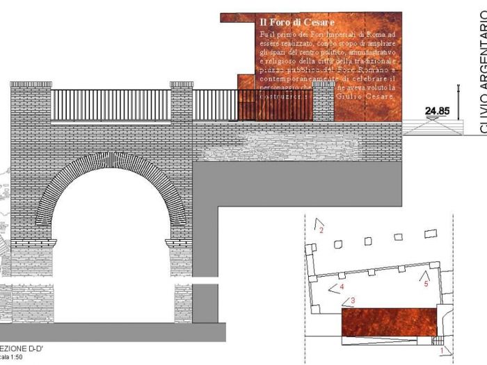 Archisio - Gianpaolo Vacca - Progetto Progetto longe bar su basilica argentaria - fori imperiali