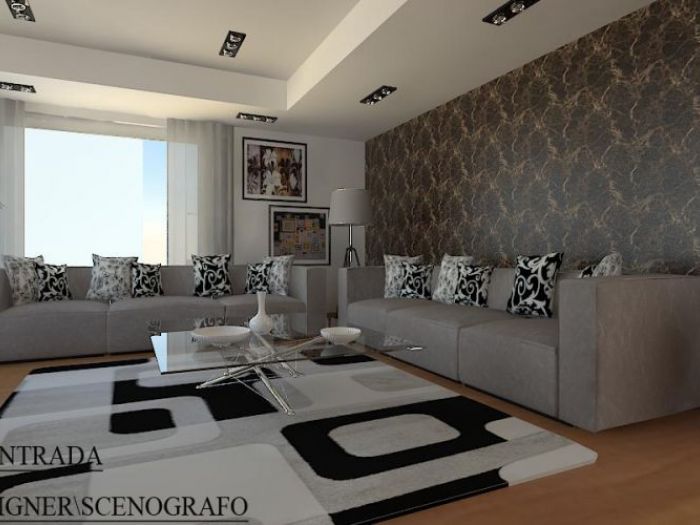Archisio - Gianluca Contrada - Progetto Render di progetto arredamento salotto abitazione privata