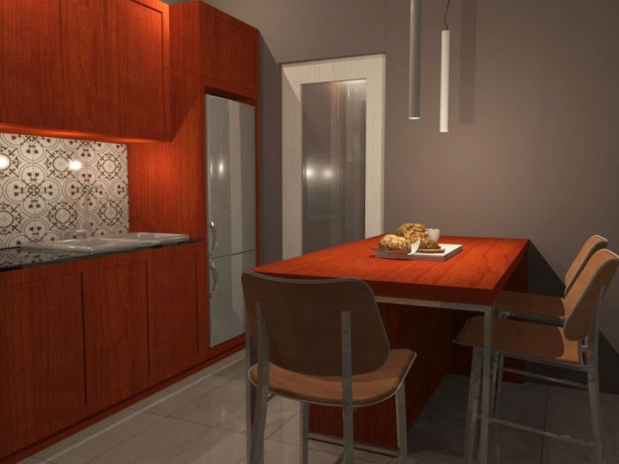 Archisio - Simona De Marco - Progetto Villa unifamiliare progetto di arredo zona cucina living e bagno