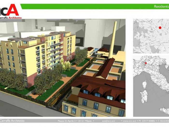 Archisio - Nca Nunzio Carraffa - Progetto Edificio residenziale via lancetti milano 2000-2002