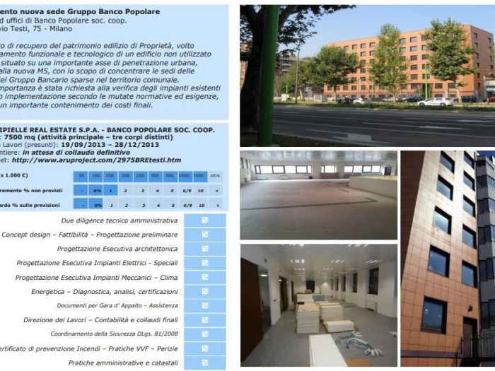 Archisio - Giuseppe Porretti - Progetto Allestimento nuova sede gruppo banco popolare