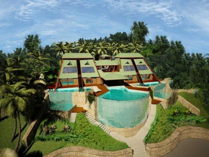 Archisio - Paolo Del Grande Architetto - Progetto Resort luxury wood - mahe seychelles
