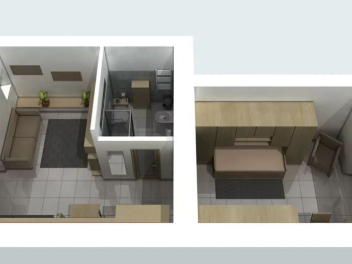 Archisio - Gesino Macrina - Progetto Nuova distribuzione degli spazi interni di un bilocale pigneto - roma2012