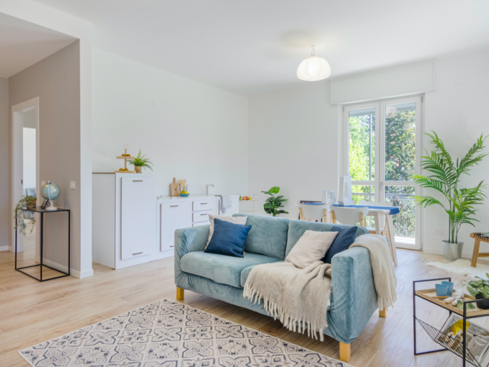 Archisio - Eukalipto Studio - Progetto Home staging completo e servizio fotografico su appartamento vuoto - trilocale ausonio