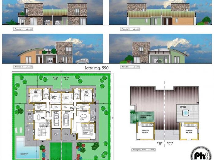Archisio - Studio Di Progettazione Ph09 - Progetto Bifamiliare green house