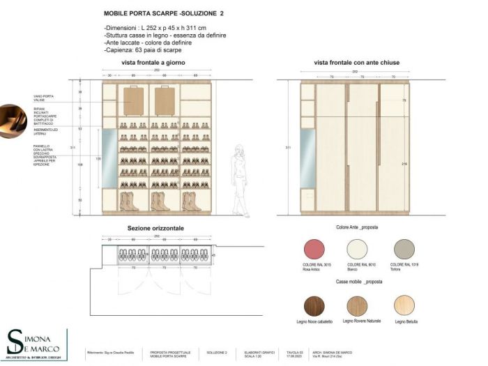 Archisio - Simona De Marco - Progetto Progetto per la realizzazione di mobile contenitore su misura