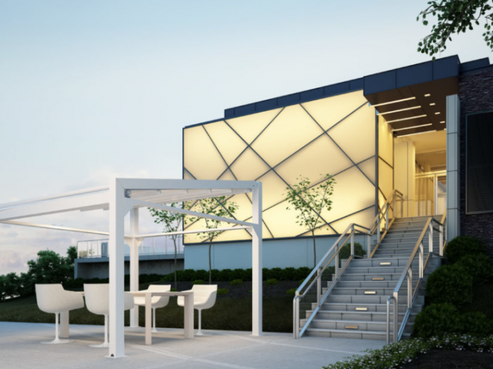 Archisio - Idea Tenda - Progetto Strutture autoportanti addossate pergolati