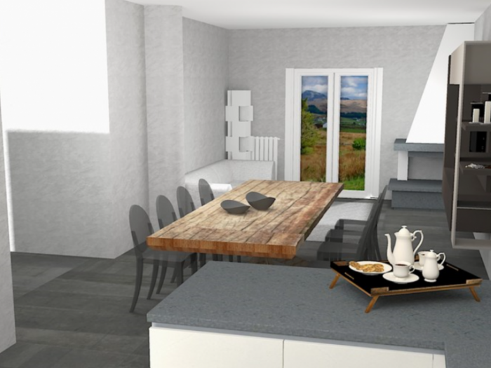 Archisio - Alessio Miccio - Progetto Progetto cucina in cemento e legno