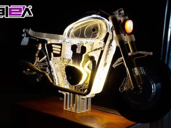 Archisio - Vala Lampade - Progetto Lampada motocicletta marca triumph