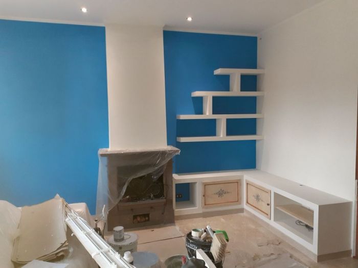 Archisio - Mani Srl Ristrutturazini - Progetto Parete attrezzata in cartongesso zona vitinia roma