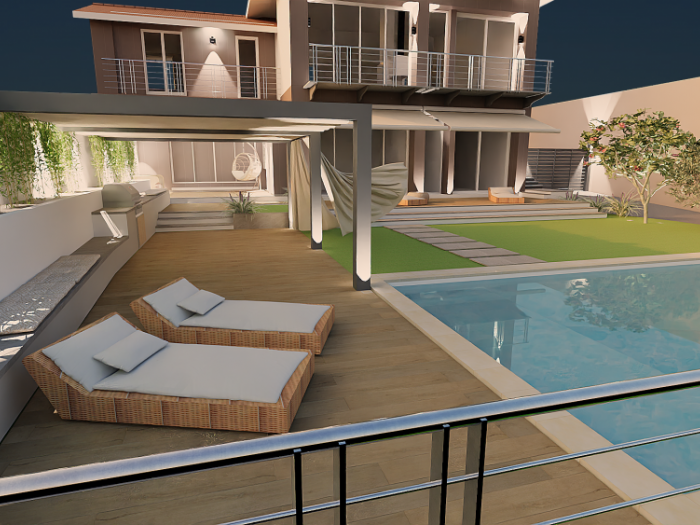 Archisio - Antonella Liguori Architetto - Progetto Piscina vista colline