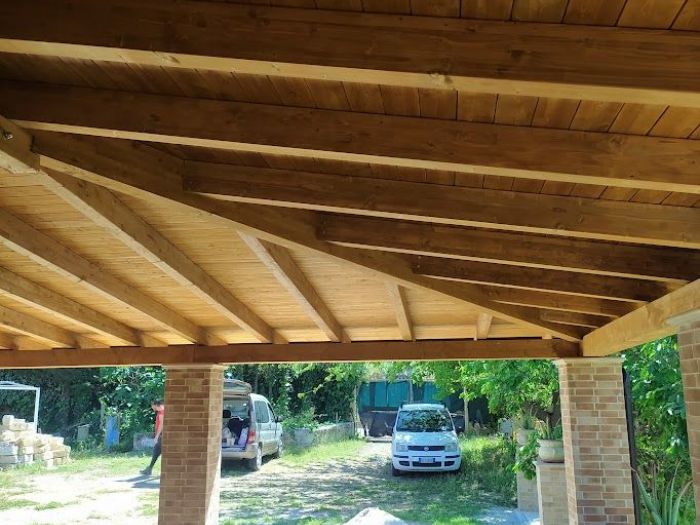 Archisio - Mancuso Legnami - Progetto Tettoia in legno lamellare