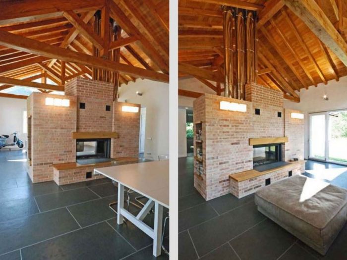 Archisio - Roberto Silvestri - Progetto Tetto in legno pietra e mattoni a vista