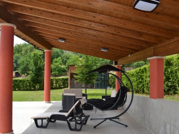 Archisio - Cebu Srls - Progetto Sistemazione esterna giardino piazzale e realizzazione porticato in legno