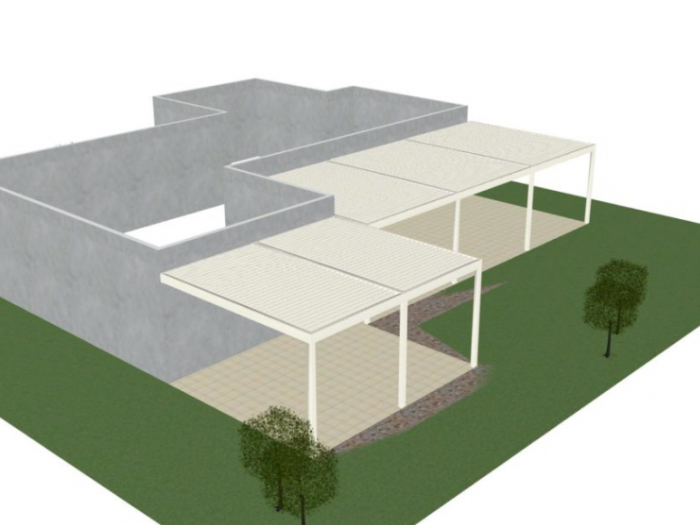 Archisio - Idea Tenda - Progetto Strutture autoportanti addossate pergolati