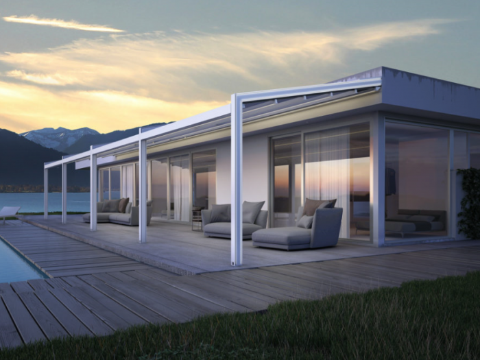 Archisio - Idea Tenda - Progetto Strutture autoportanti addossate pergolati